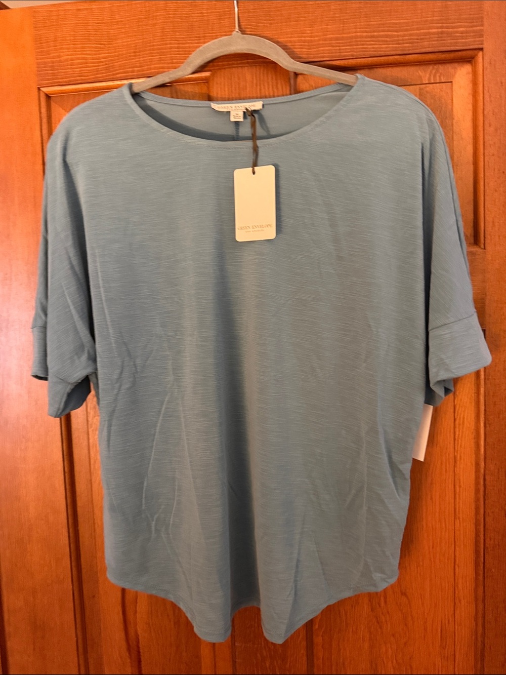 Green Envelope Light Blue Short Sleeve Tee